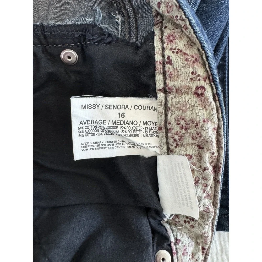 Vintage America Blues Crop Flare Jeans Dark Wash Denim Size 16/33 Womens‎